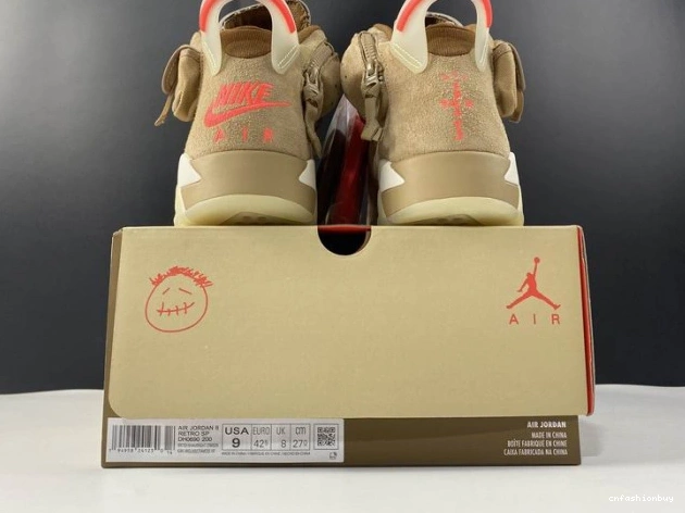 DH0690-200 Travis Jordan 6 Khaki Air Retro British Scott 0823